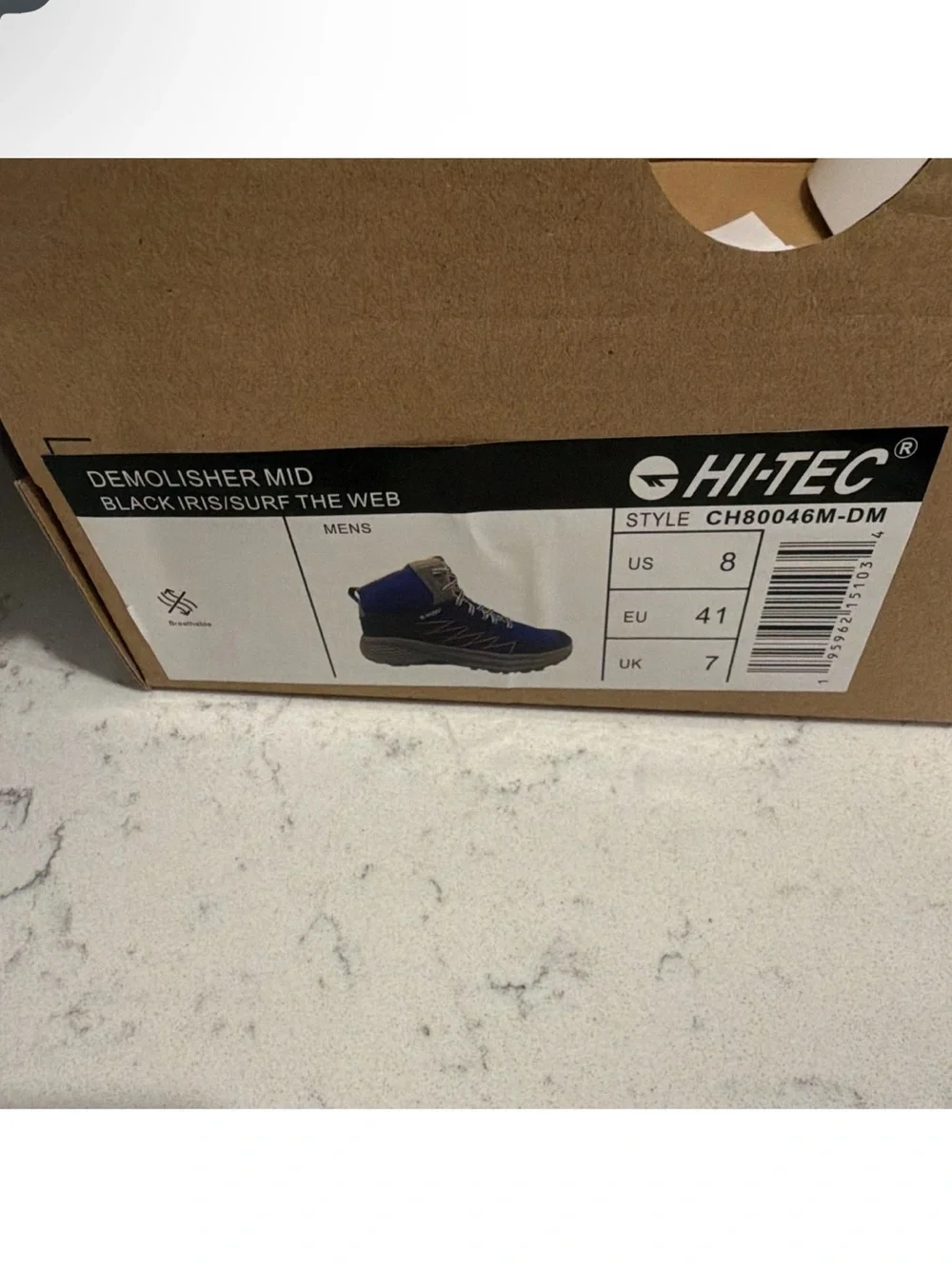 Hi-Tec Demolisher Mid Men's Hiking Boots Blue/Gray/Yellow US 8 M CH80046M-DM